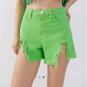 Urban Outfitters UO BDG Chewed Out A-Line Denim Short 27 Women’s Green